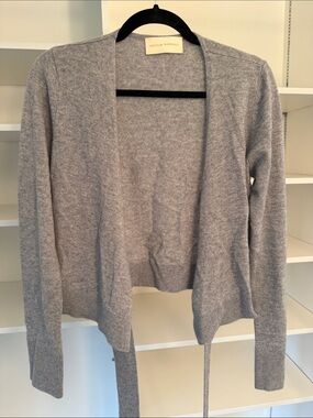 Loeffler Randall Bonnie Cashmere Wrap Cardigan in Grey